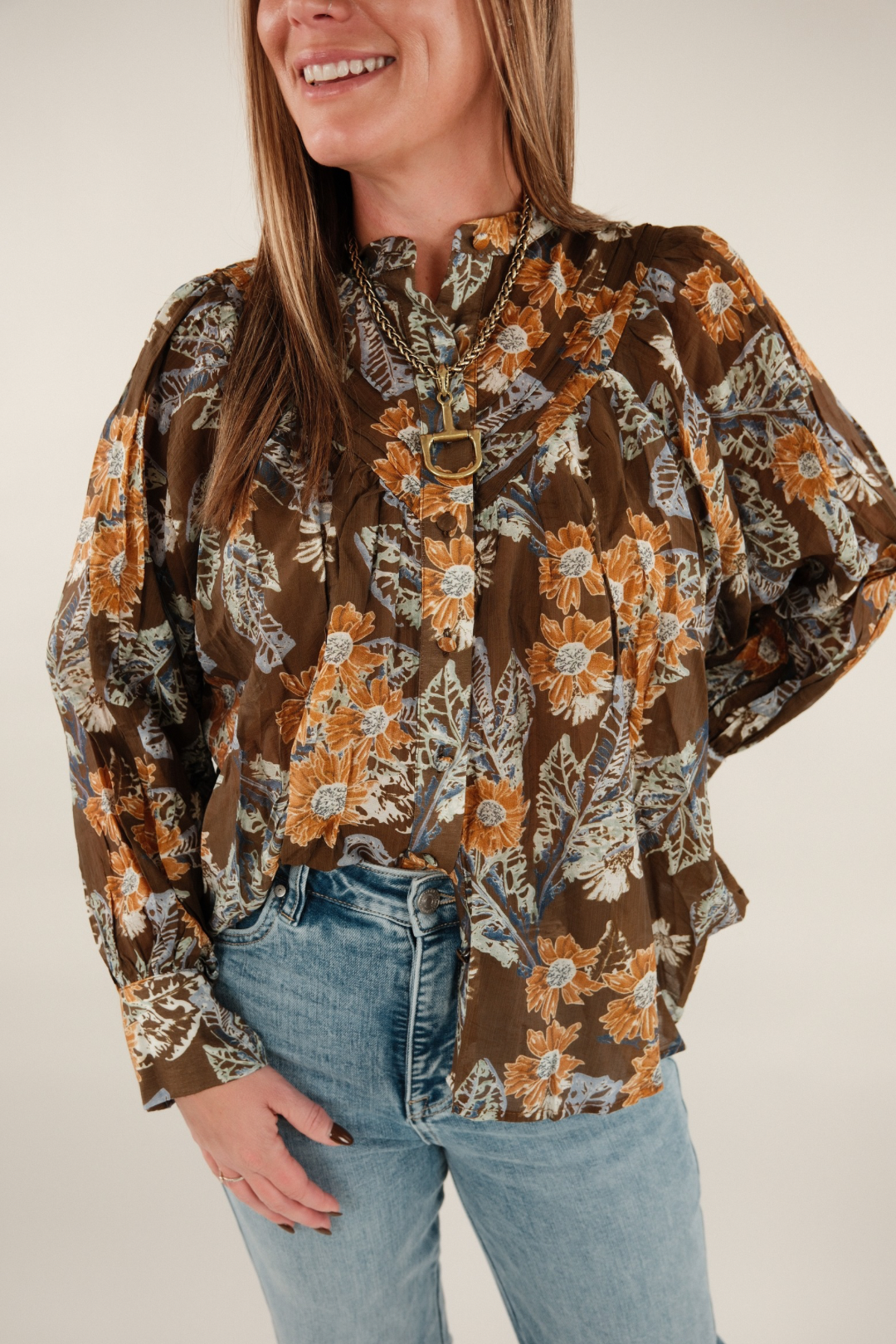 Mocha Bloom Blouse