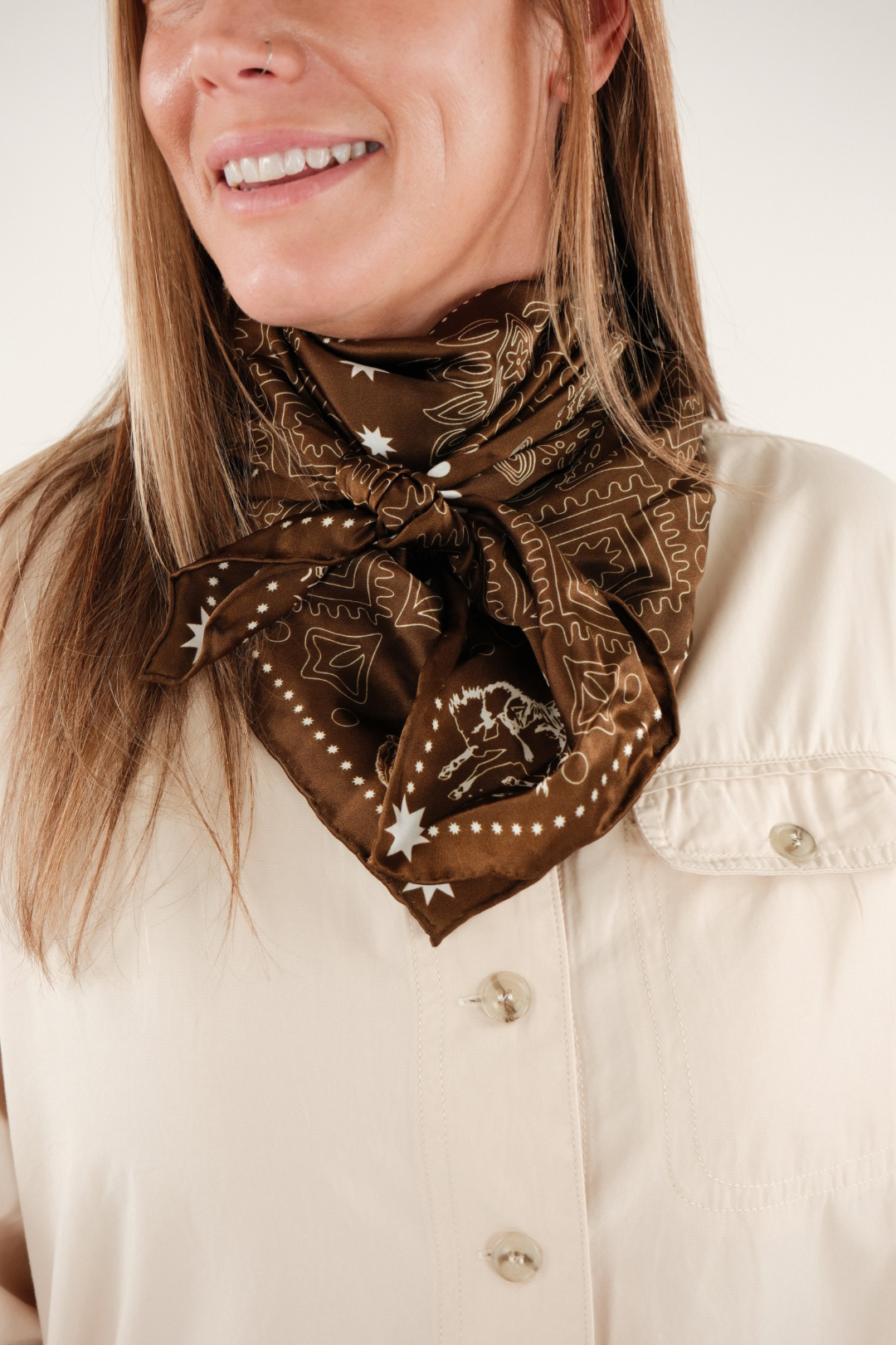Banditos Brown Silk Scarf