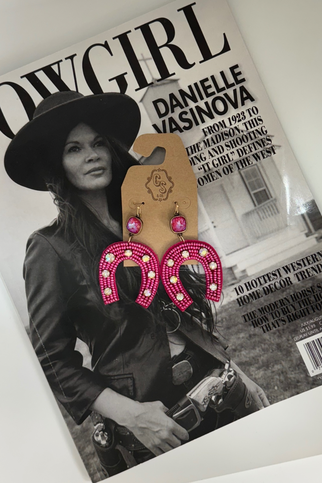Lucky Star Beaded Horseshoe Earrings