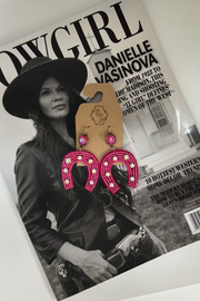 Lucky Star Beaded Horseshoe Earrings