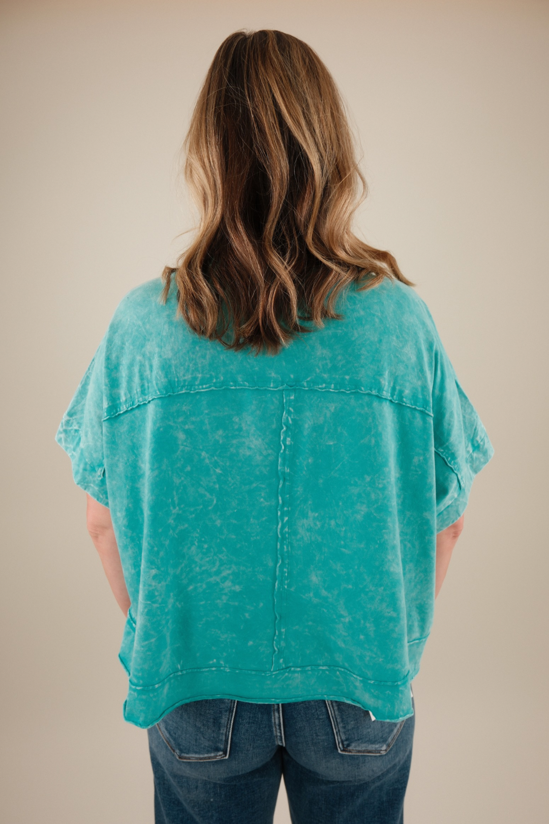 Everyday Edgy Pocket Tee - Turquoise