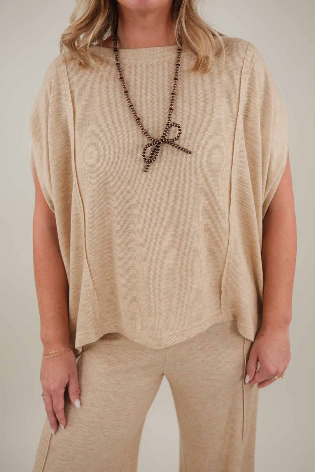 Sagebrush Sands Ribbed Lounge Set - Tan