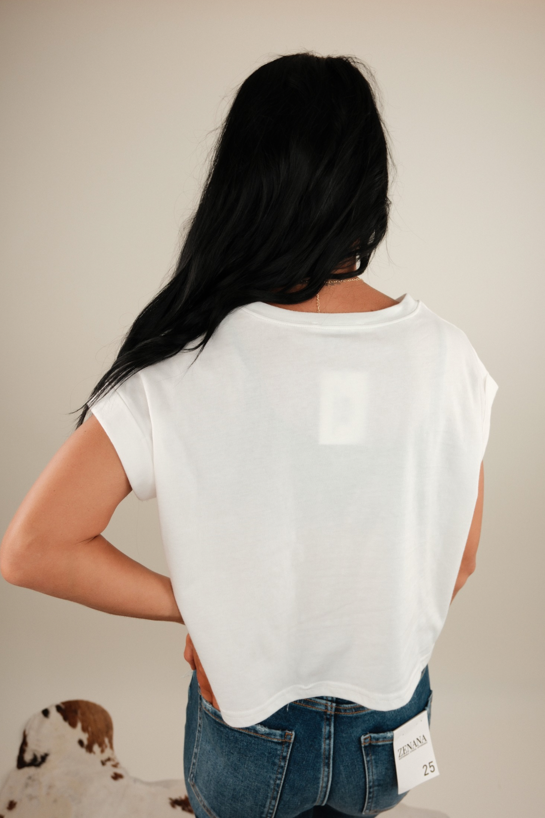 Simply Cropped Basic Tee – White
