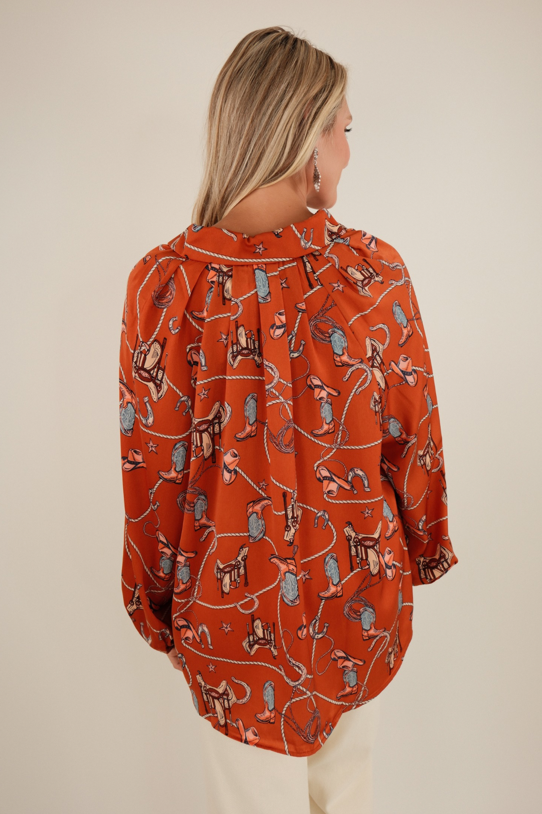 Bronc & Burnt Silk Button Down