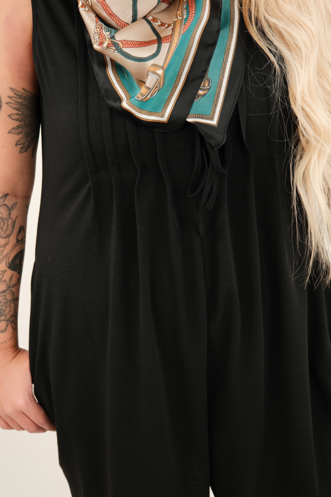 Chic Black Ruched Romper