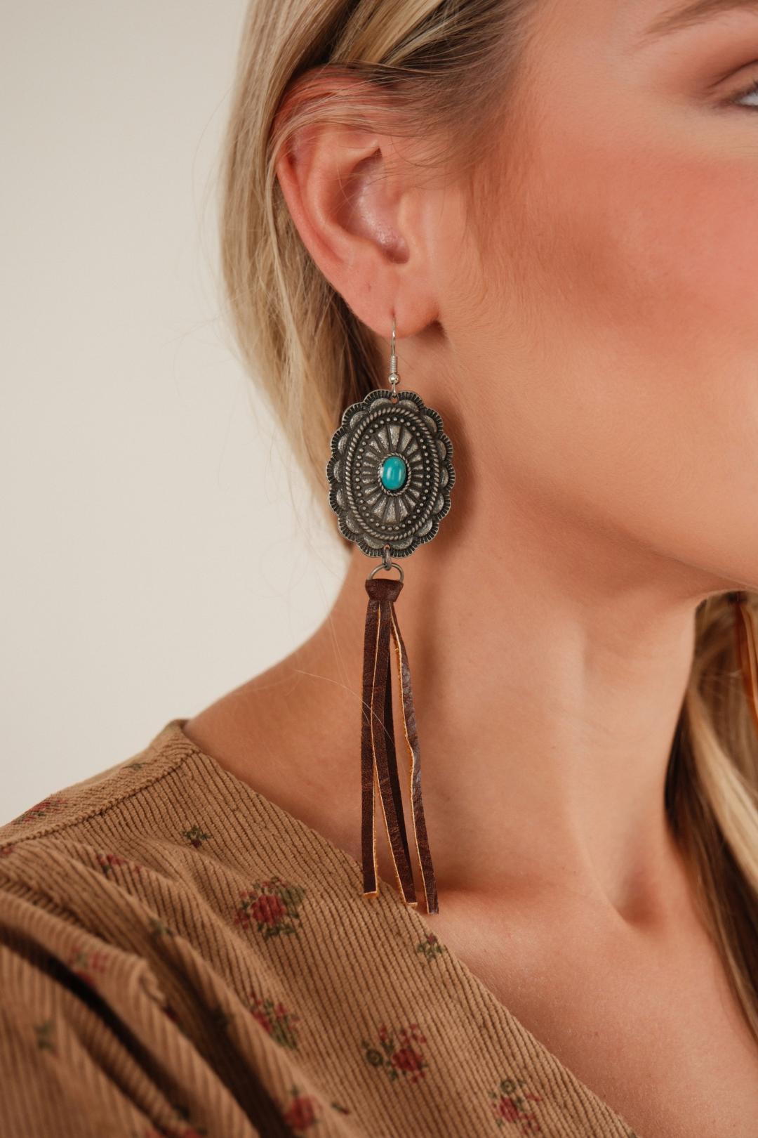 Silver Saddle Tassel Earrings