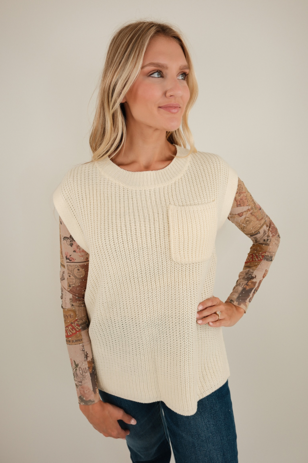 Lone Star Knit Tank - Ivory