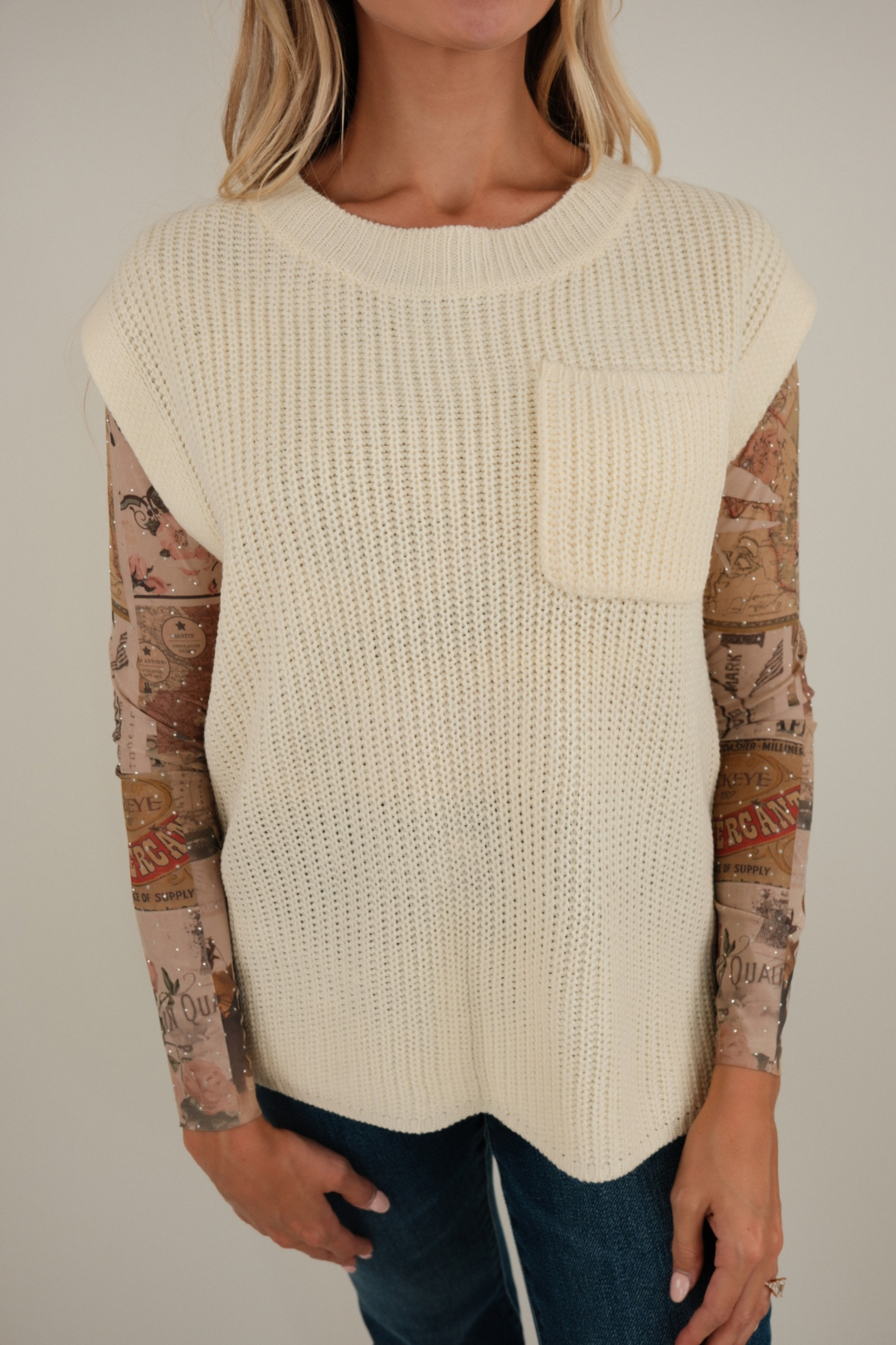 Lone Star Knit Tank - Ivory
