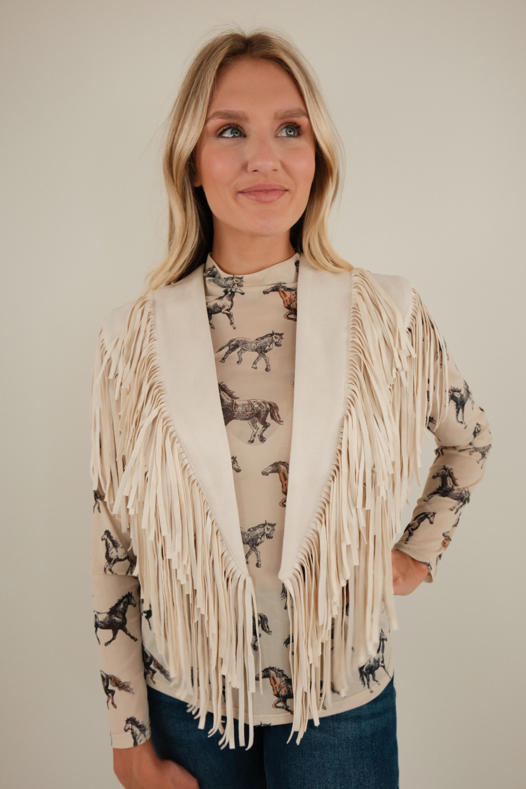 Sundance Fringe Collar - Cream