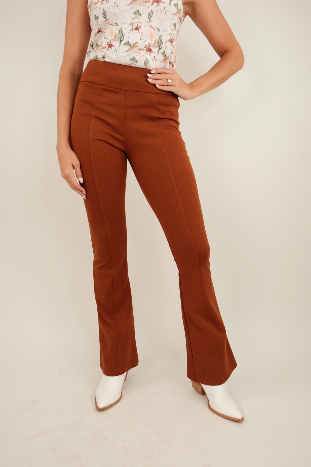 Classic Country Flare Pants - Rust