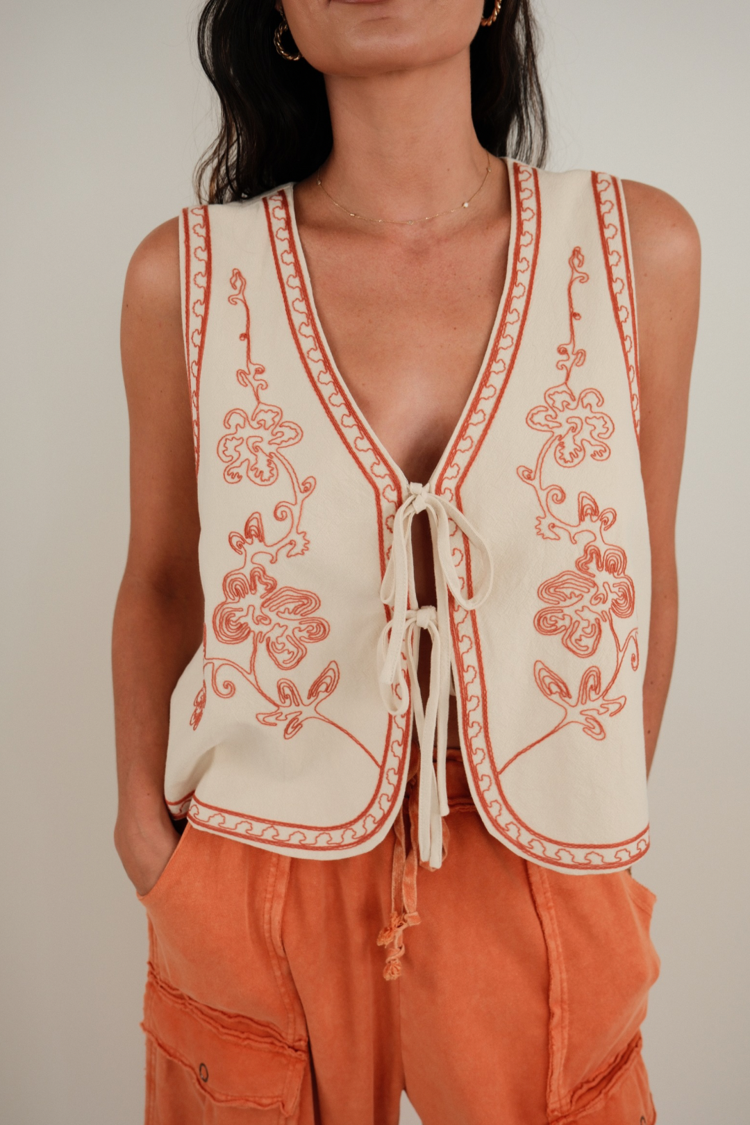 Orange Blossom Cropped Vest