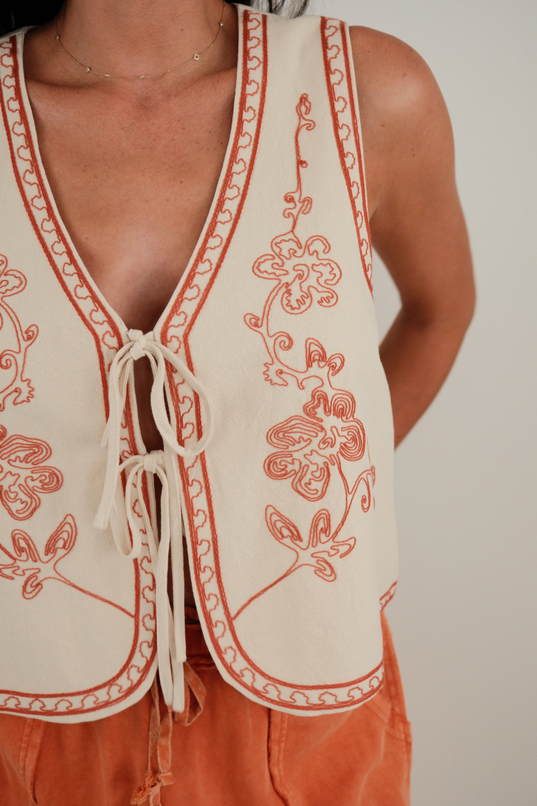 Orange Blossom Cropped Vest