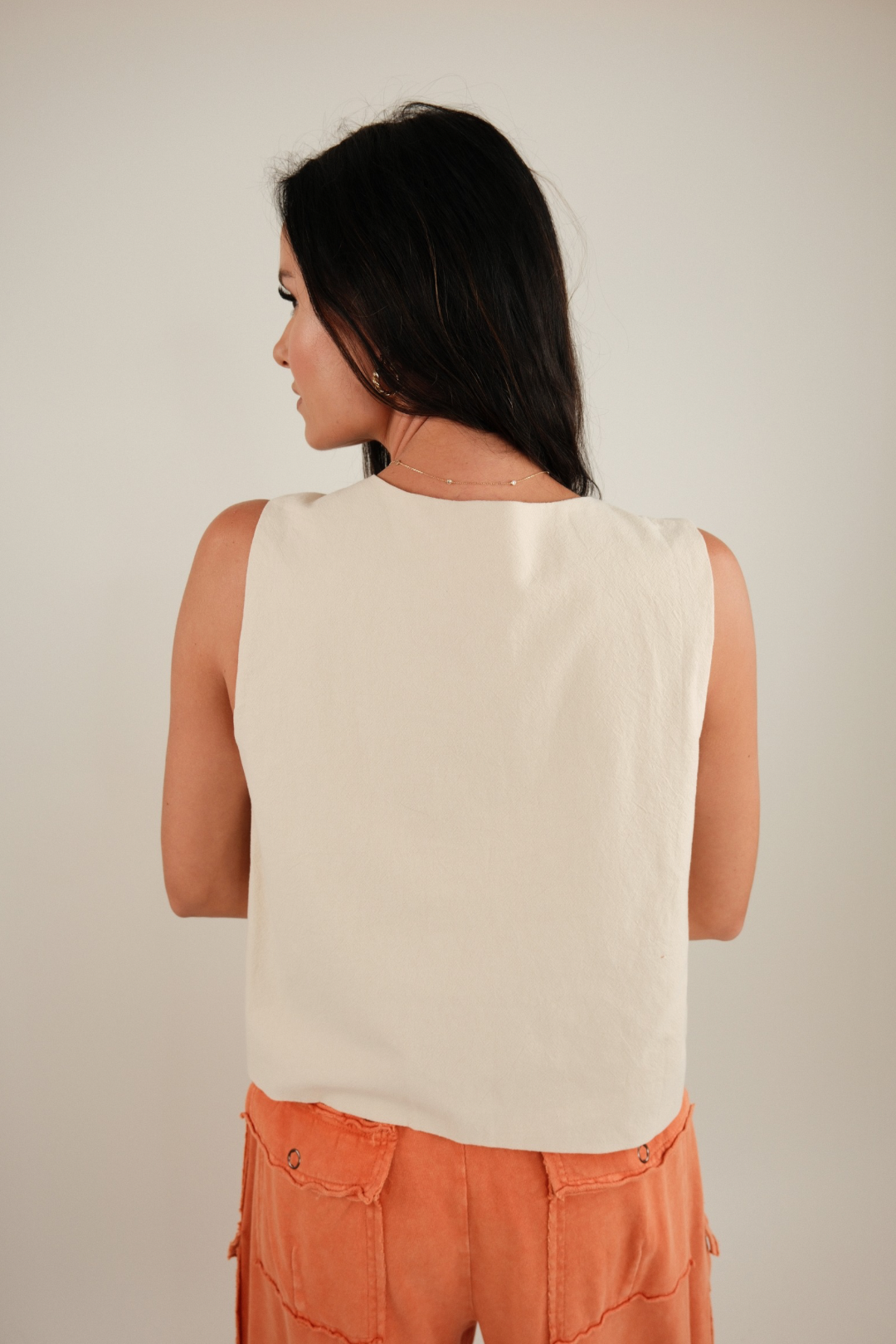 Orange Blossom Cropped Vest