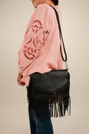 Wild Fringe Crossbody - Black