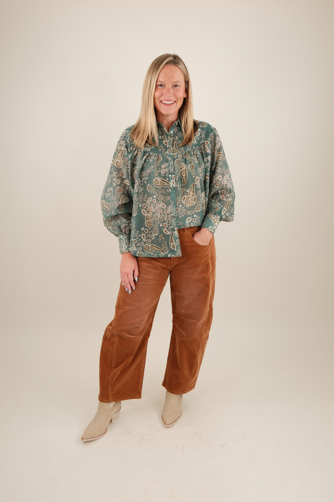 Turquoise Sky Paisley Blouse