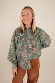 Turquoise Sky Paisley Blouse
