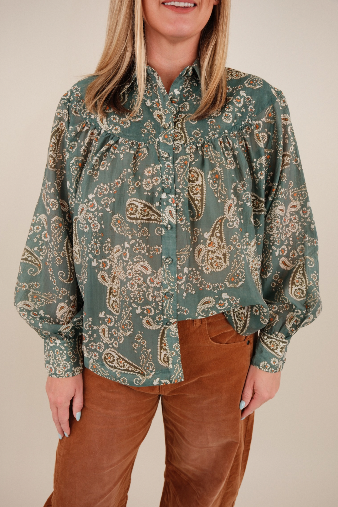 Turquoise Sky Paisley Blouse