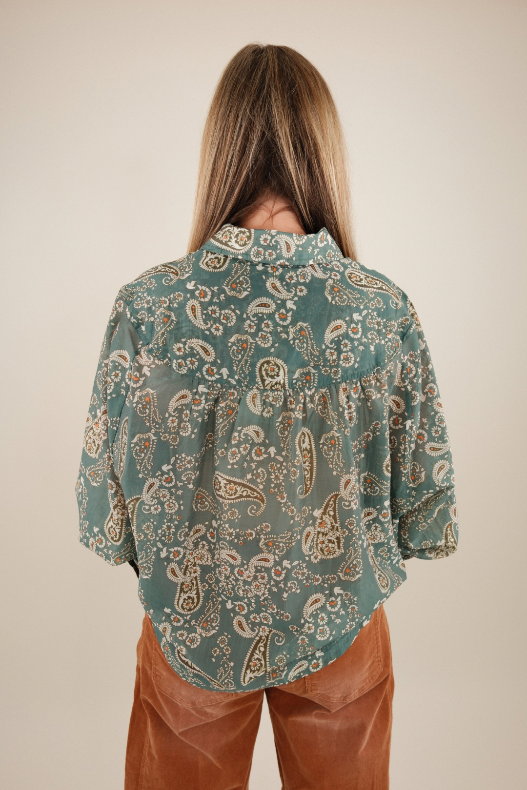 Turquoise Sky Paisley Blouse
