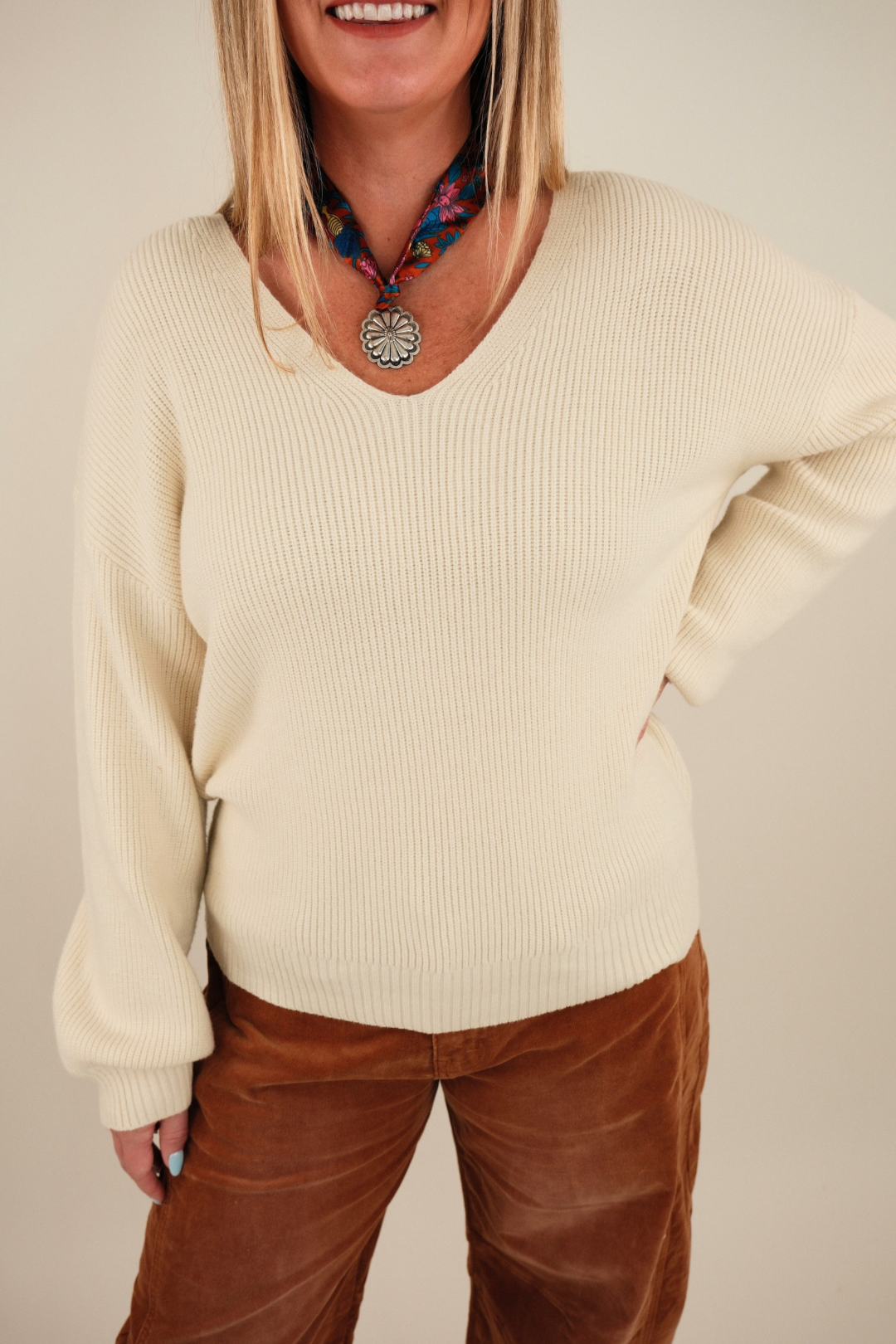 Ribbon Ridge Sweater - Cream