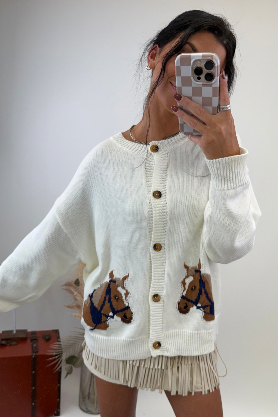 Bridle Crest Knit Cardigan