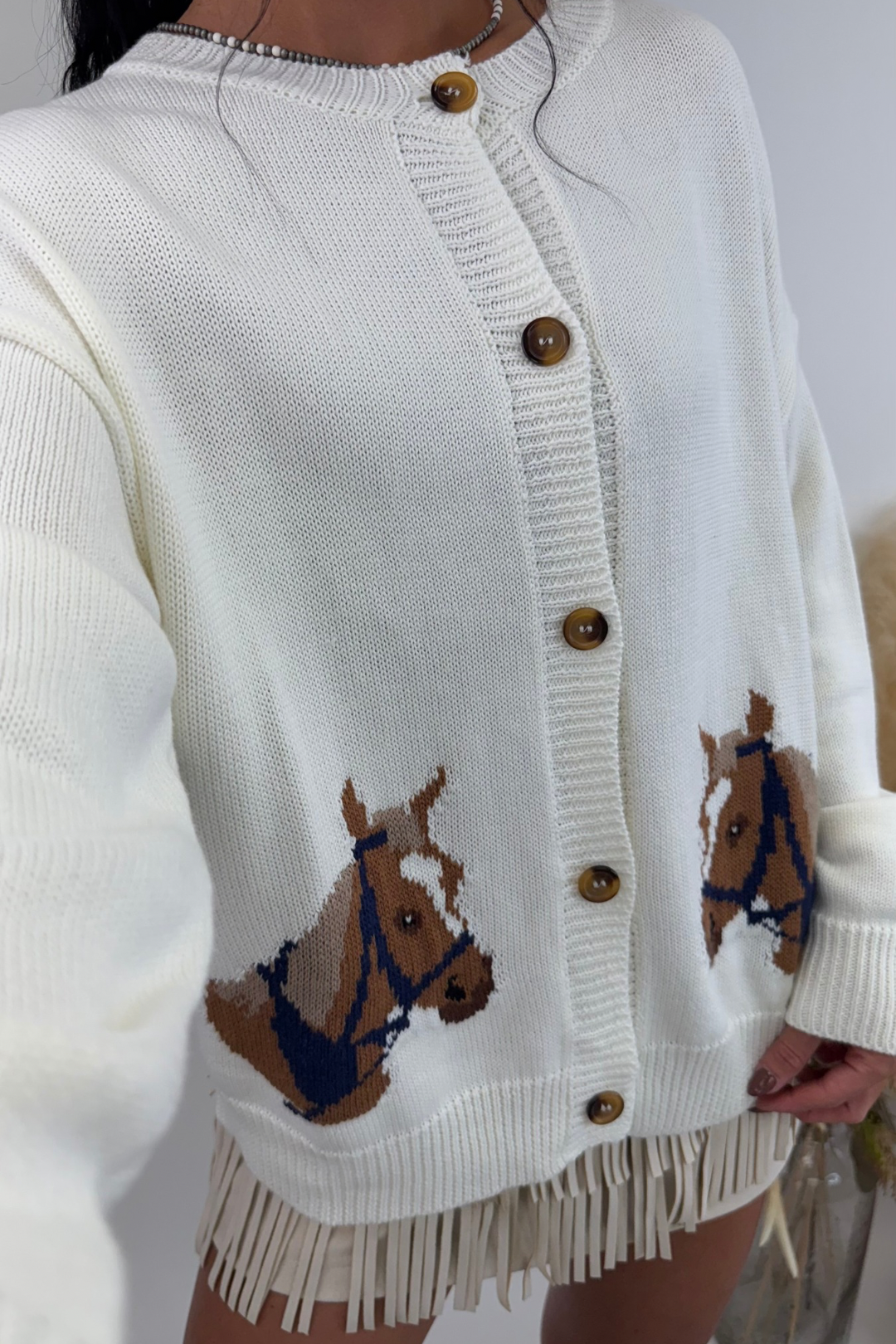 Bridle Crest Knit Cardigan