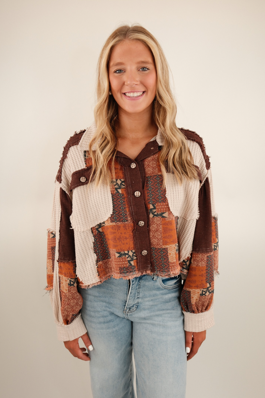Rustic Canyon Patchwork Shacket