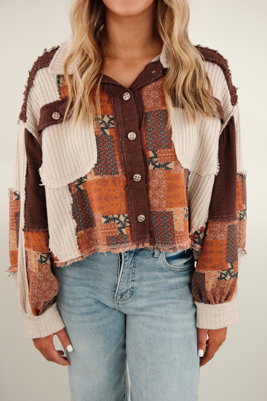 Rustic Canyon Patchwork Shacket