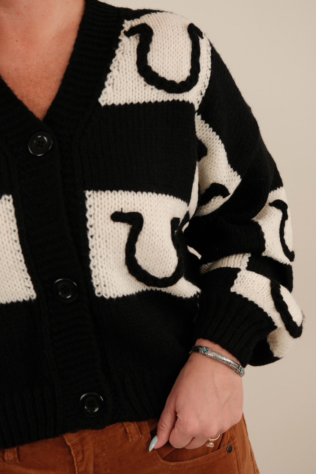 Lucky Squares Knit Cardigan