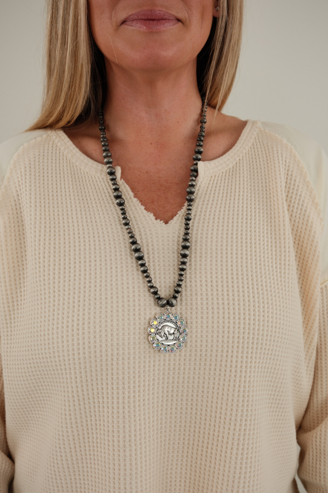 Buffalo Spirit Navajo Pearl Necklace
