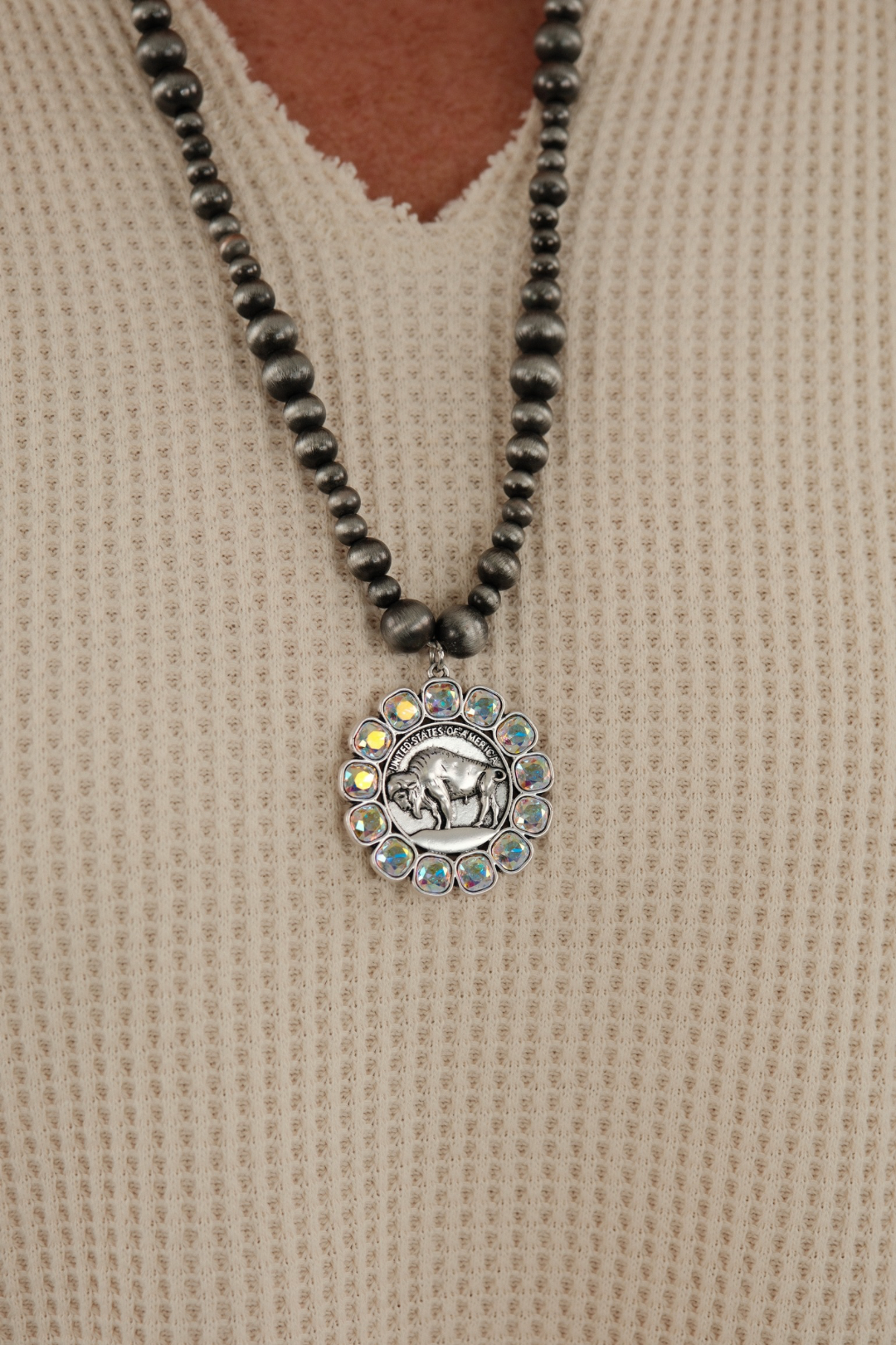 Buffalo Spirit Navajo Pearl Necklace