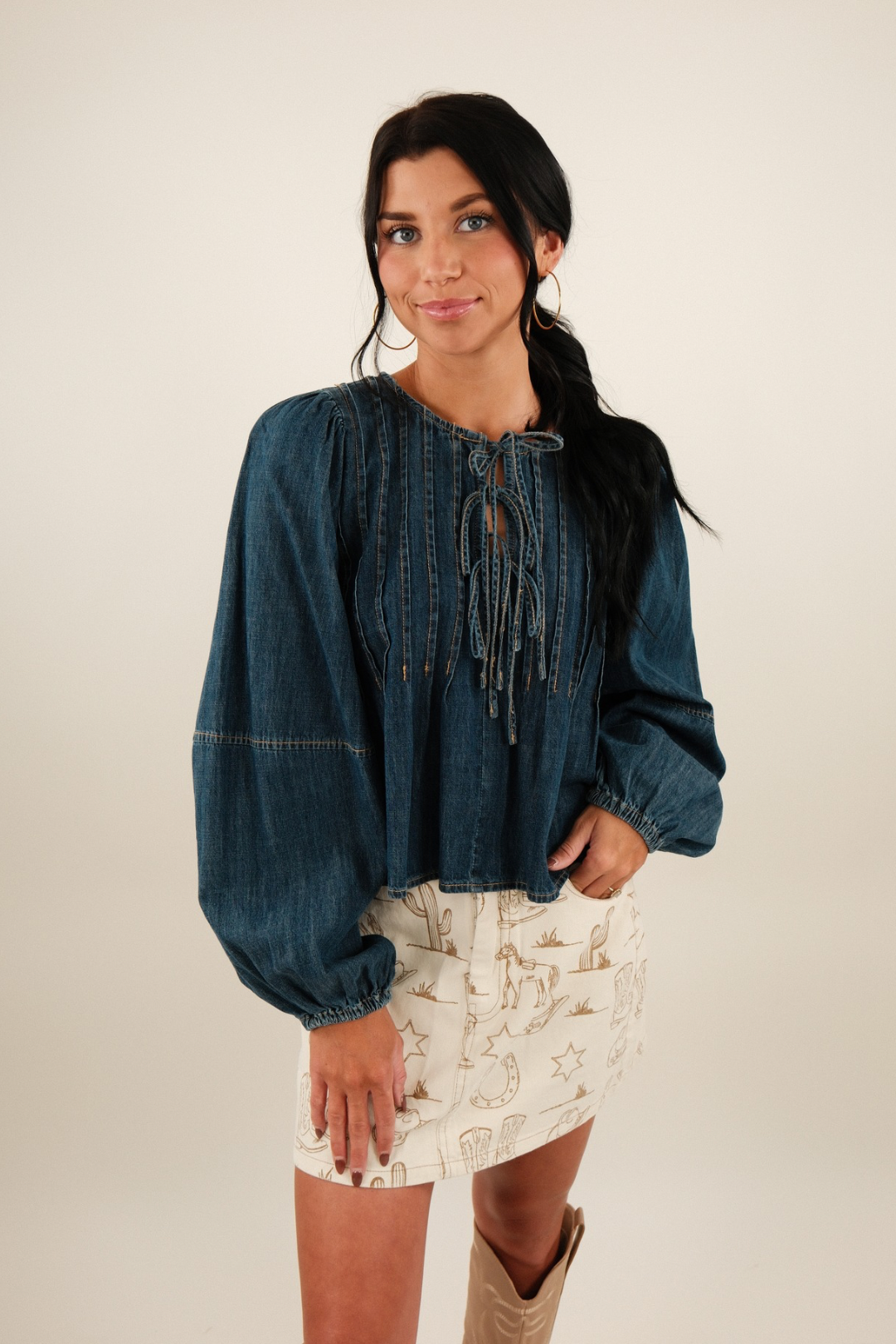 Prairie Skies Denim Blouse
