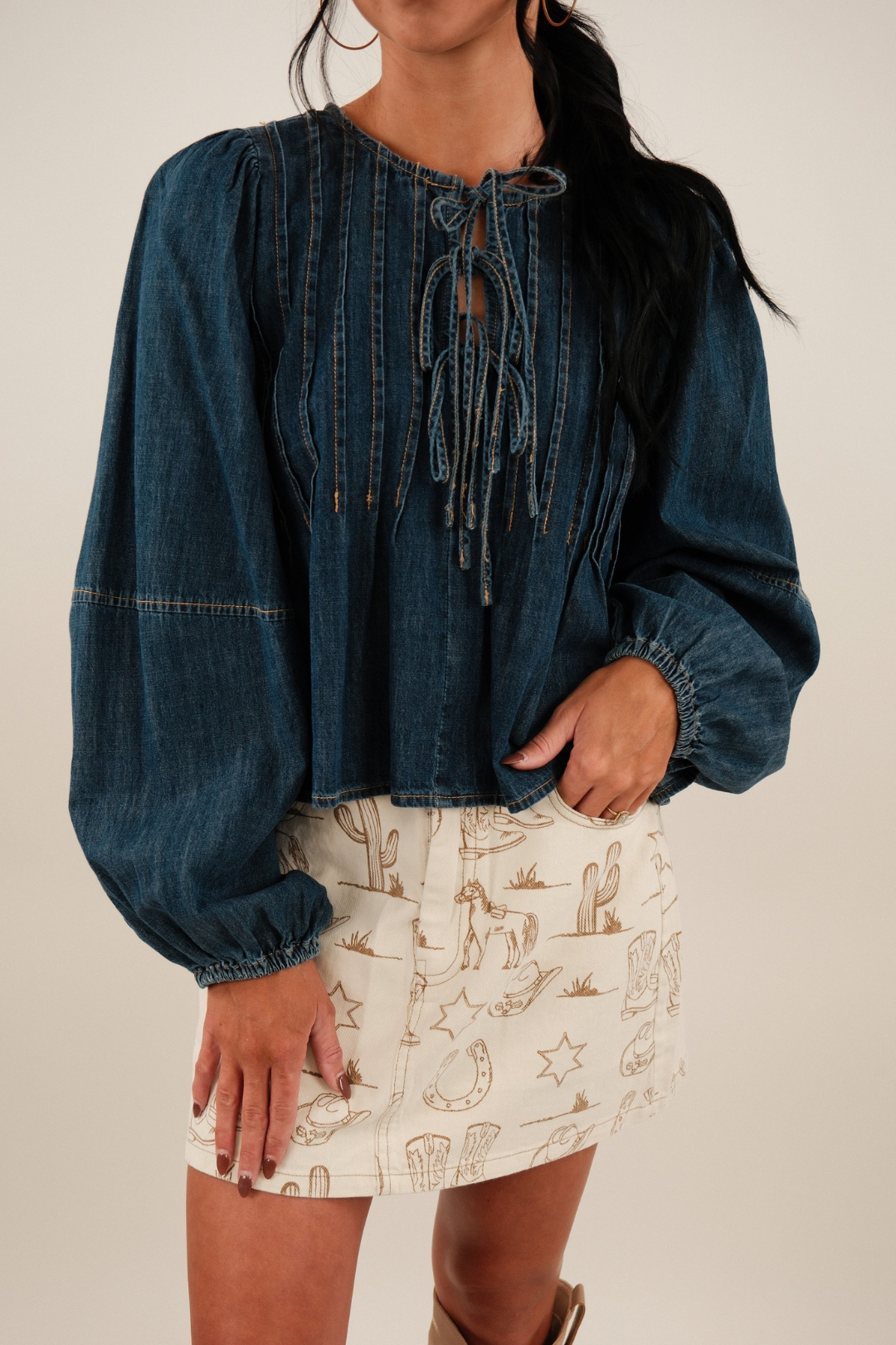 Prairie Skies Denim Blouse