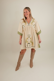 Saddle Song Embroidered Mini Dress