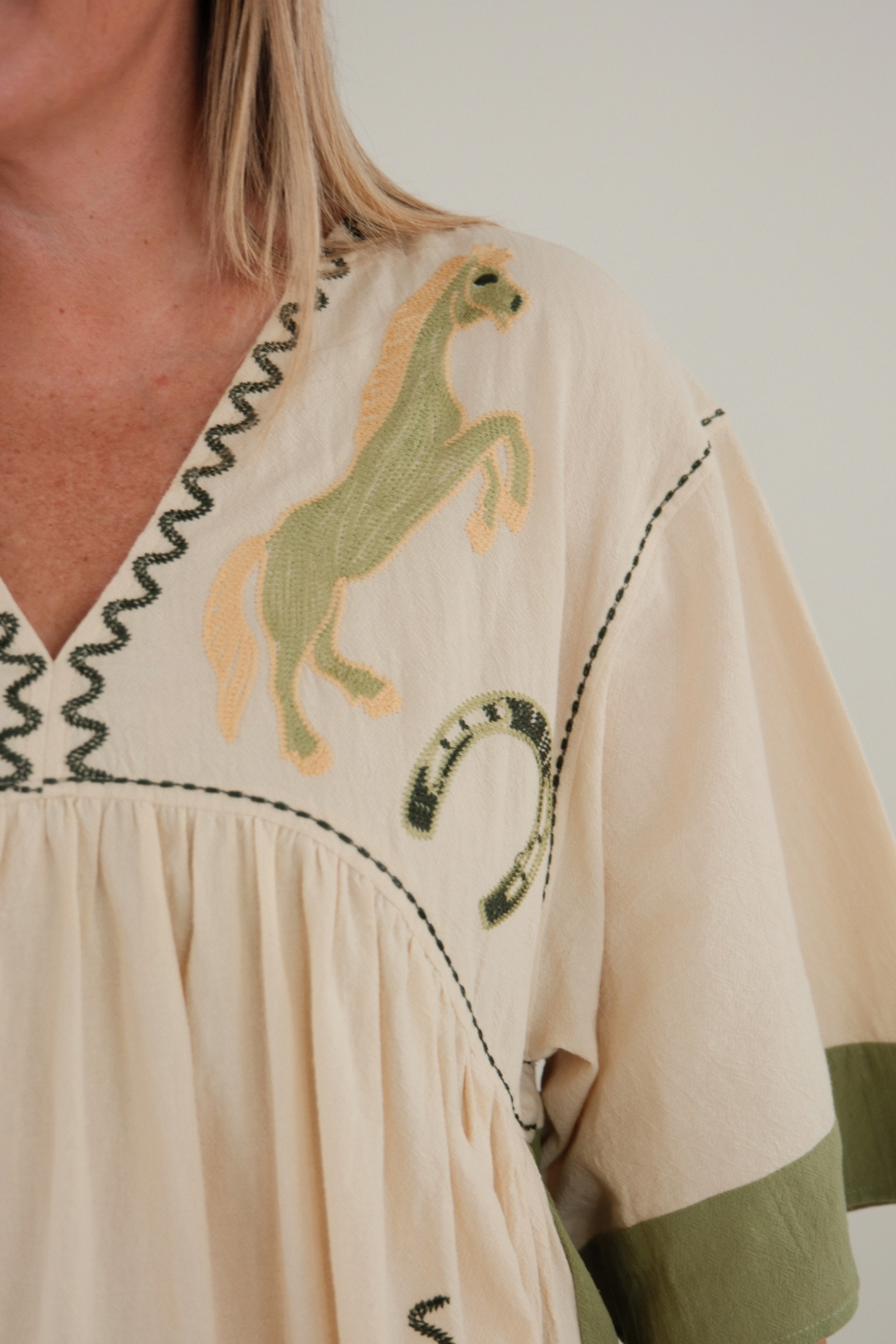 Saddle Song Embroidered Mini Dress