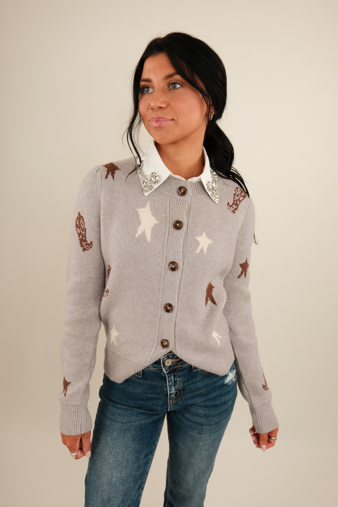 Starry Trail Cropped Cardigan