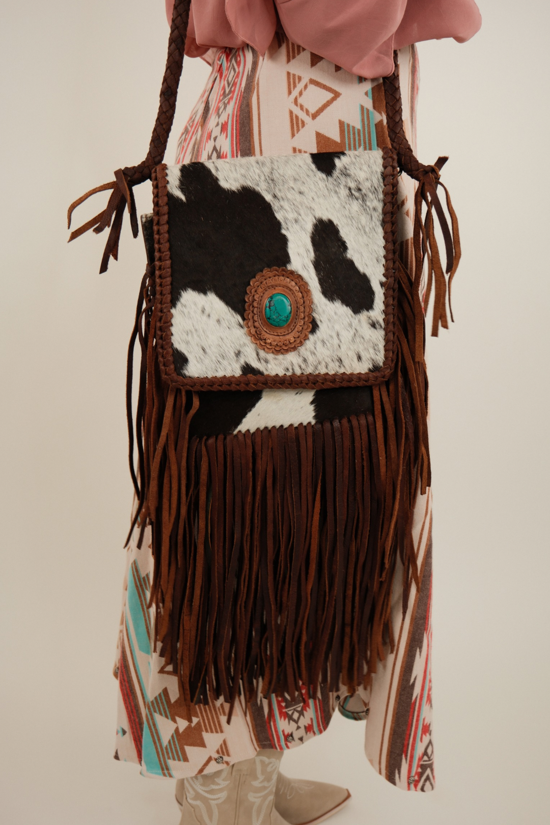 Turquoise Canyon Cowhide Crossbody