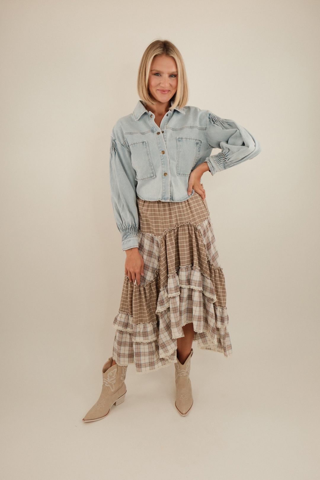 Golden Hour Cropped Denim Jacket