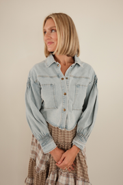 Golden Hour Cropped Denim Jacket