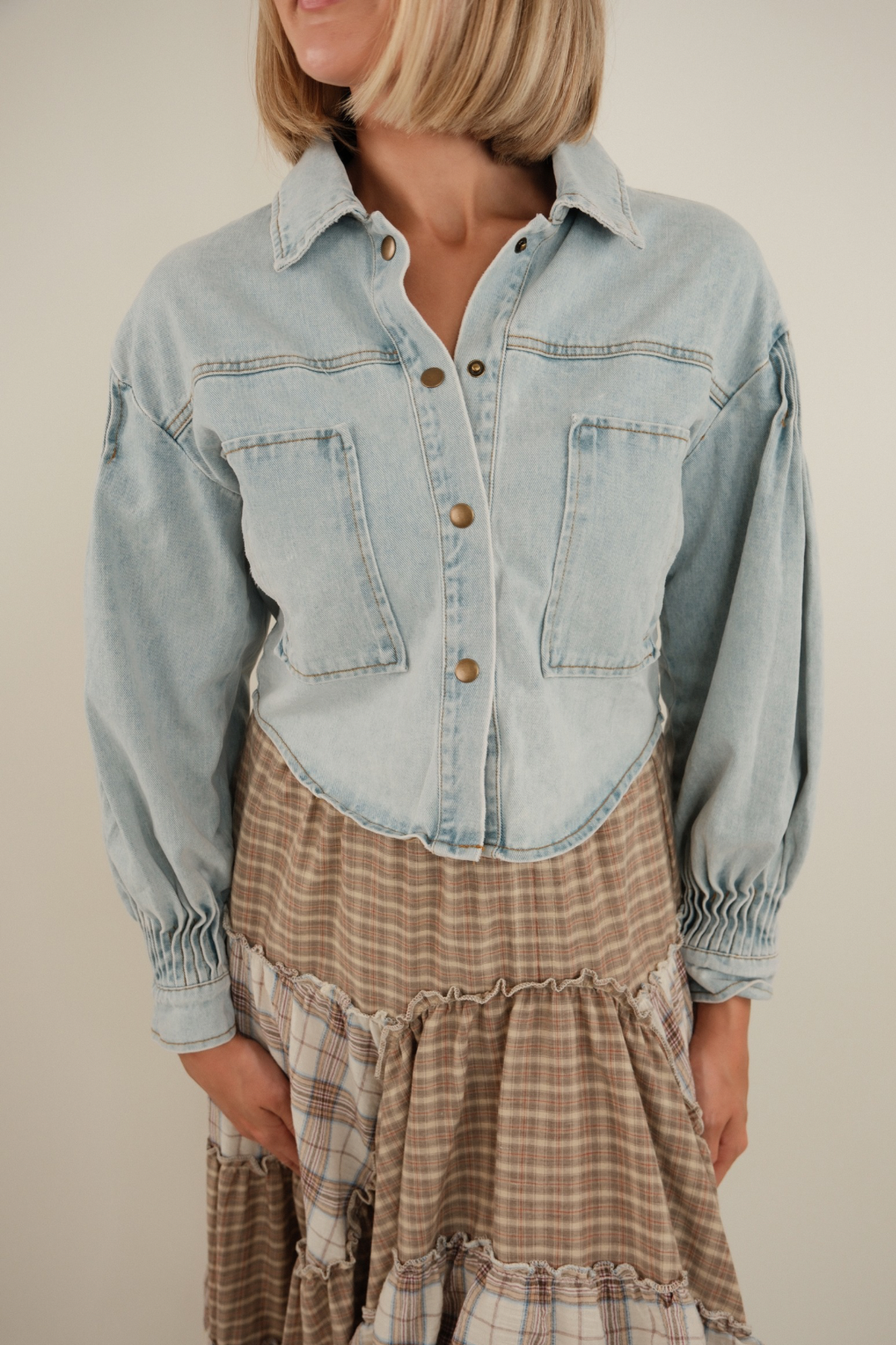Golden Hour Cropped Denim Jacket