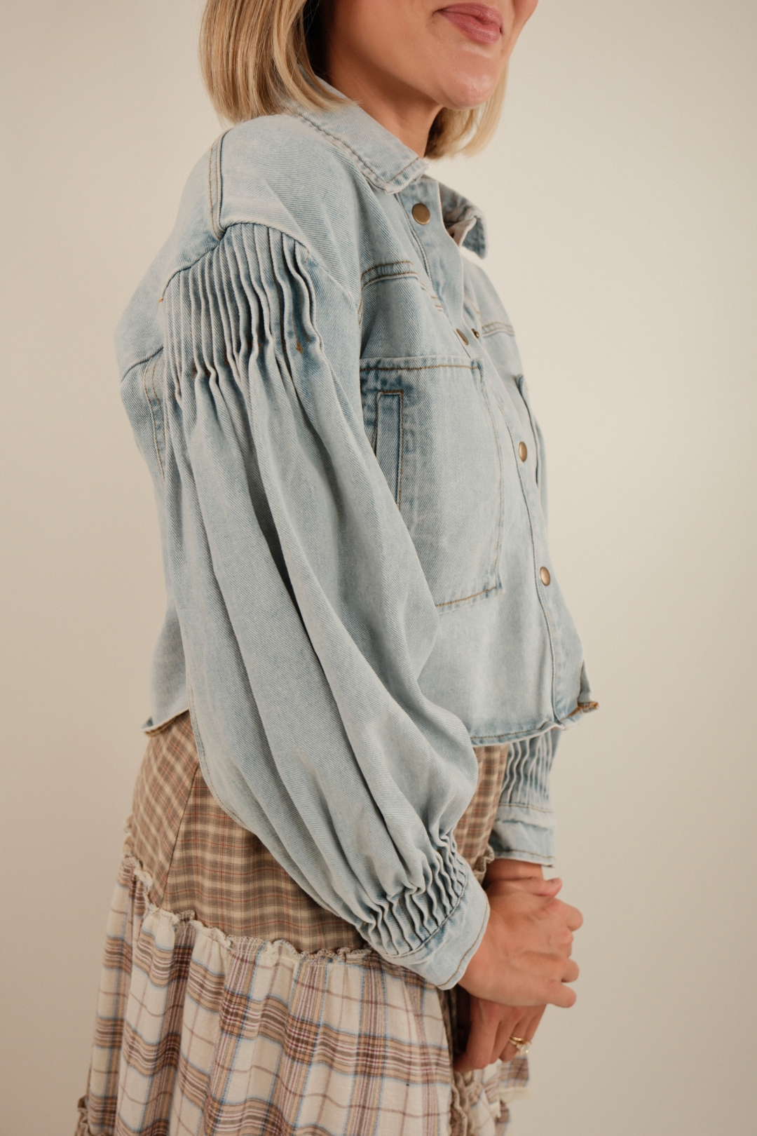 Golden Hour Cropped Denim Jacket