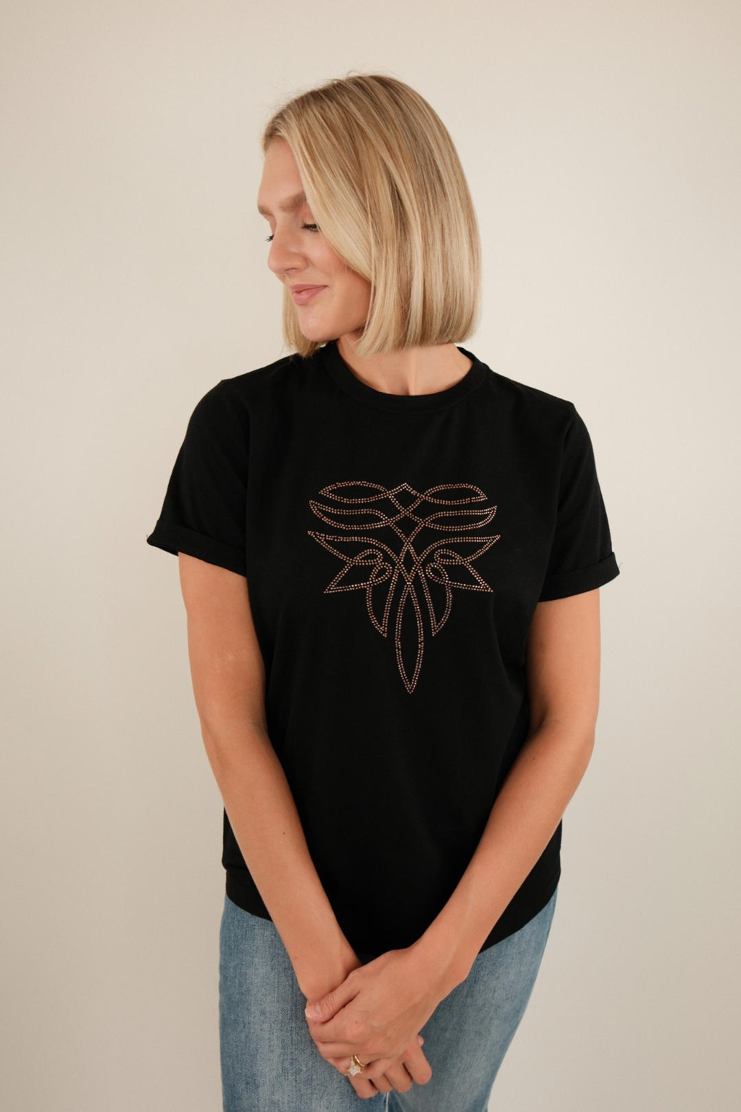 Golden Stitch Rhinestone Tee