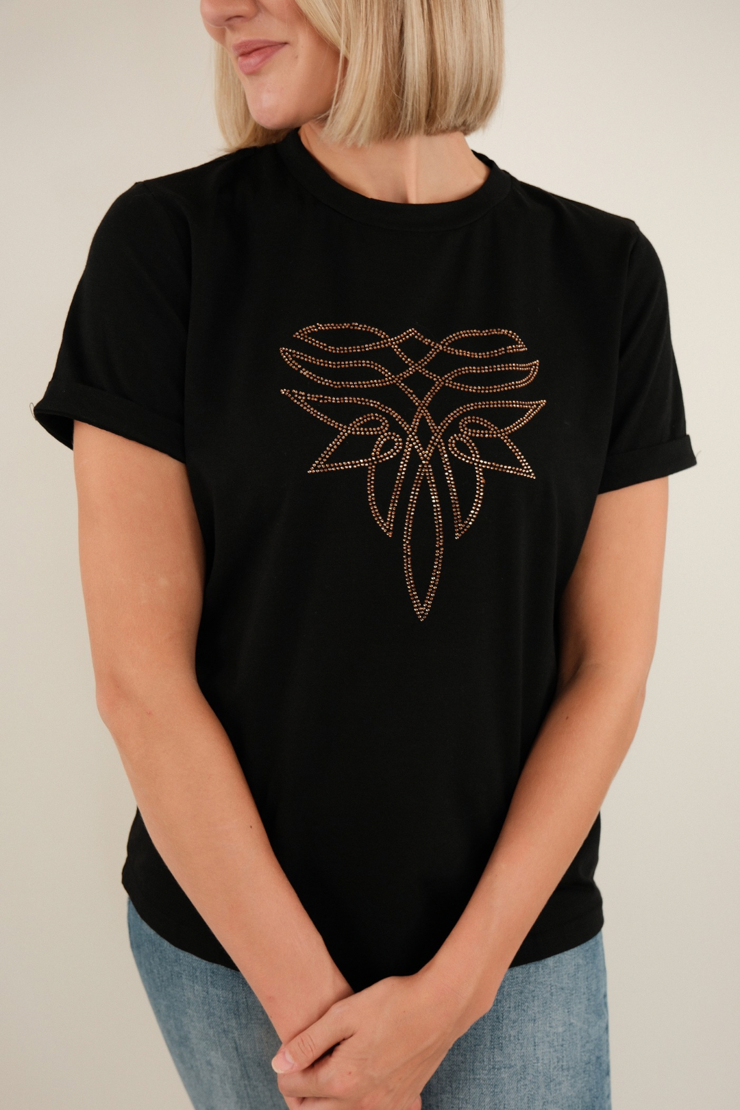 Golden Stitch Rhinestone Tee