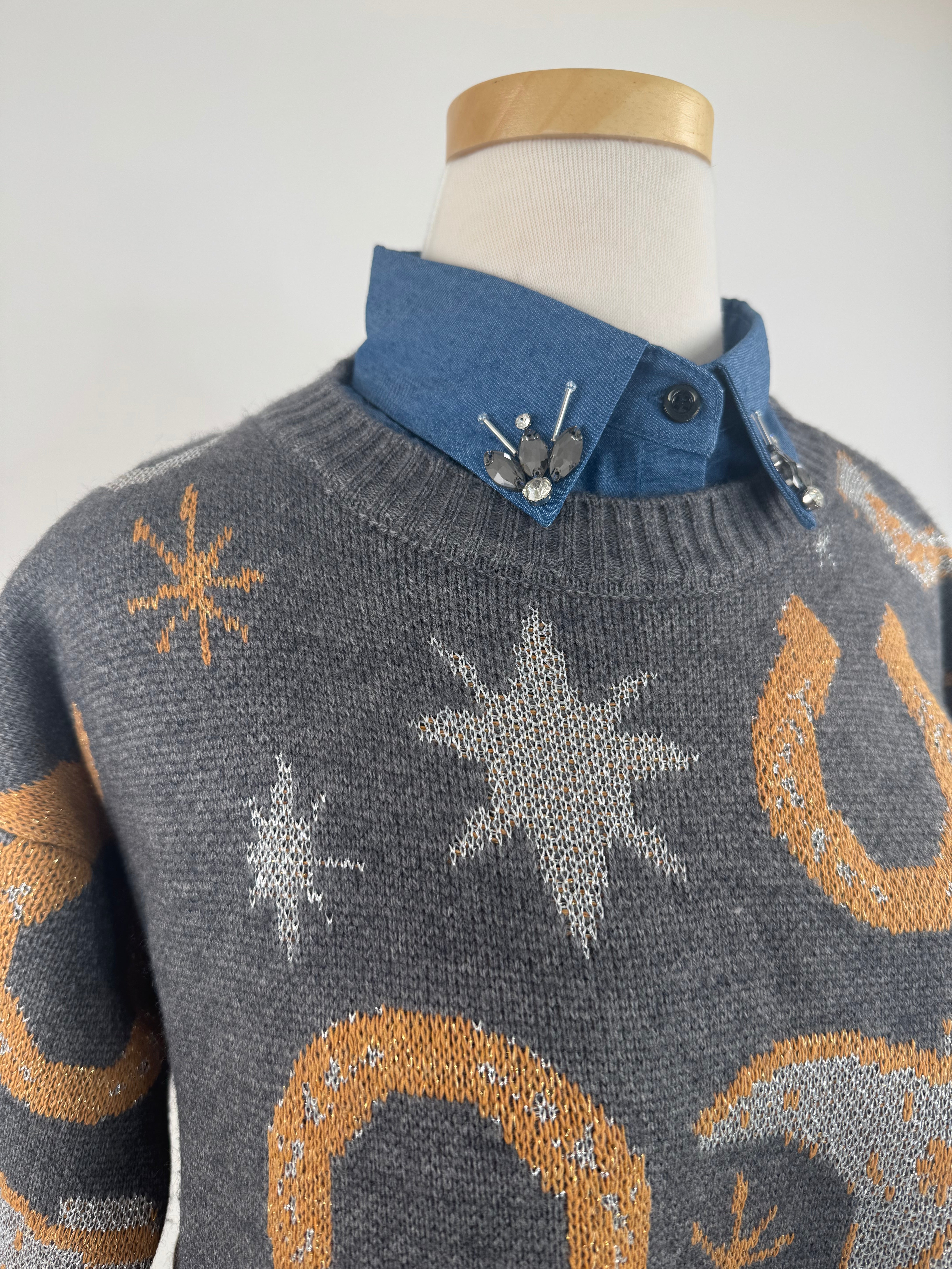 Denim Gem Detachable Collar