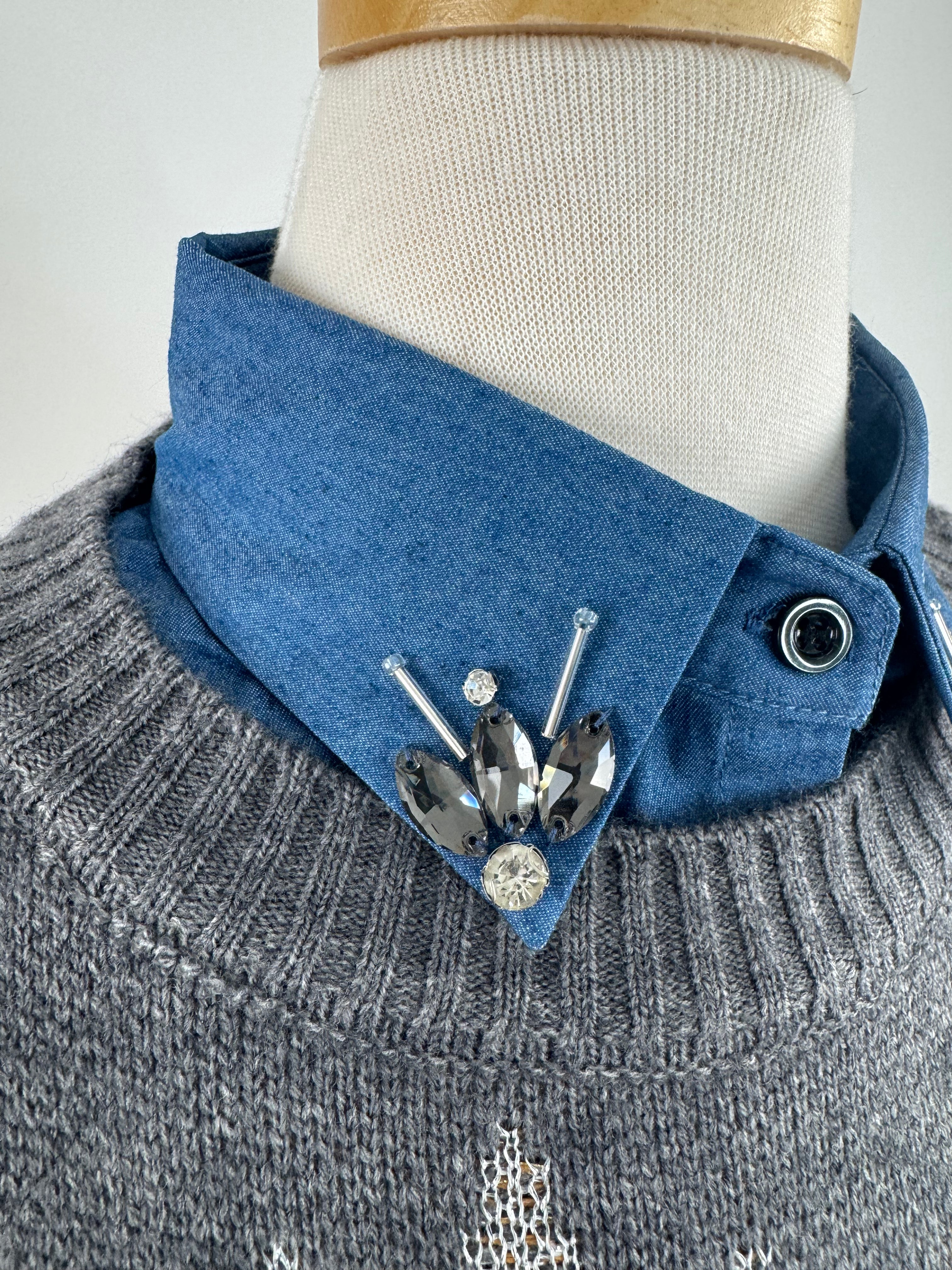 Denim Gem Detachable Collar