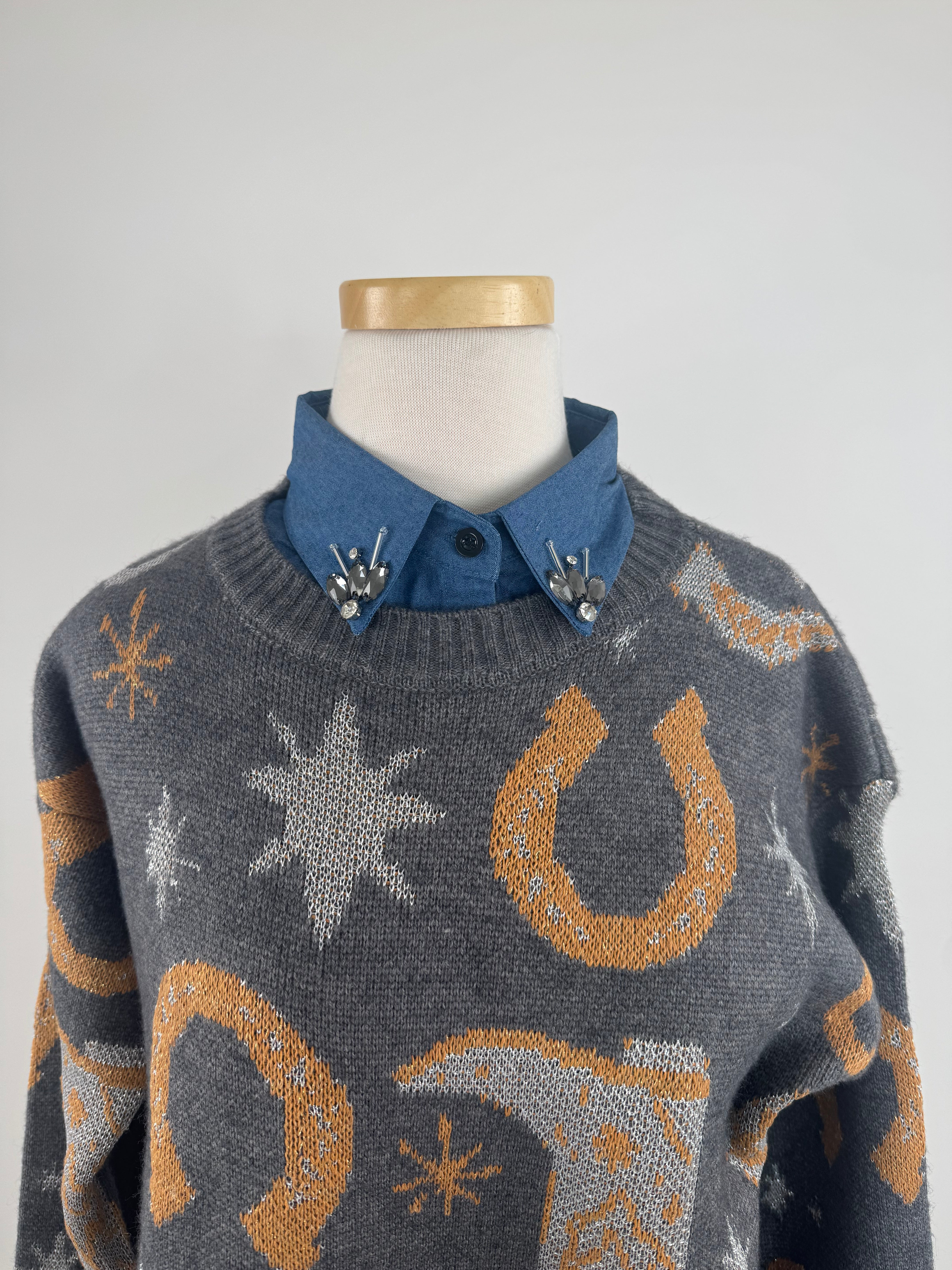 Denim Gem Detachable Collar