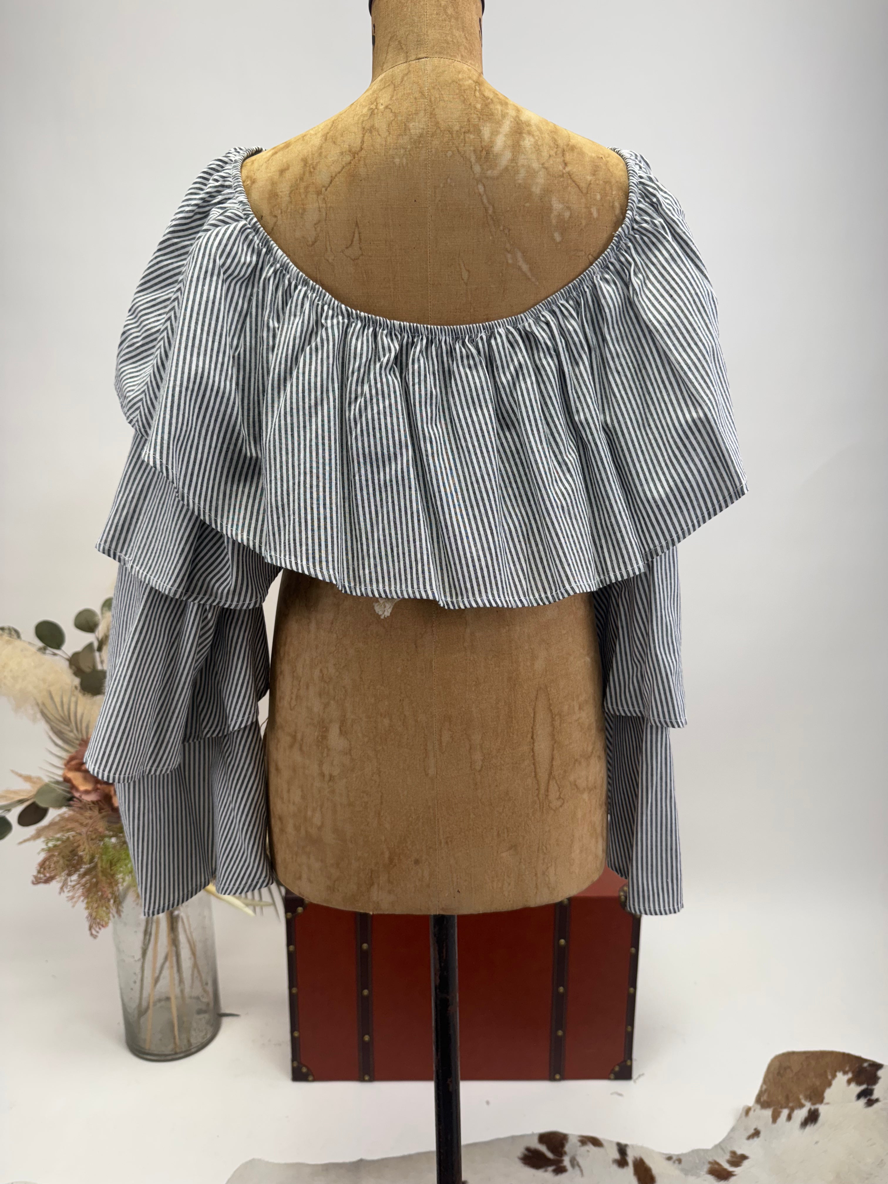 Rustler Ruffle Cropped Blouse