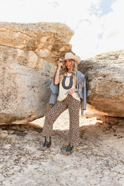 Wild West Walkers – Cheetah Print Cropped Jeans