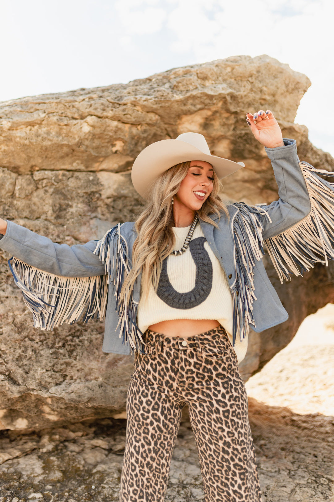 Bluebonnet Fringe Suede Jacket