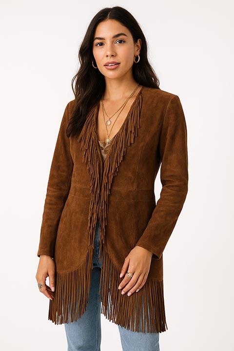 Scully Brown Fringe Jacket