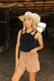 Backroad Buckle Crop Tank